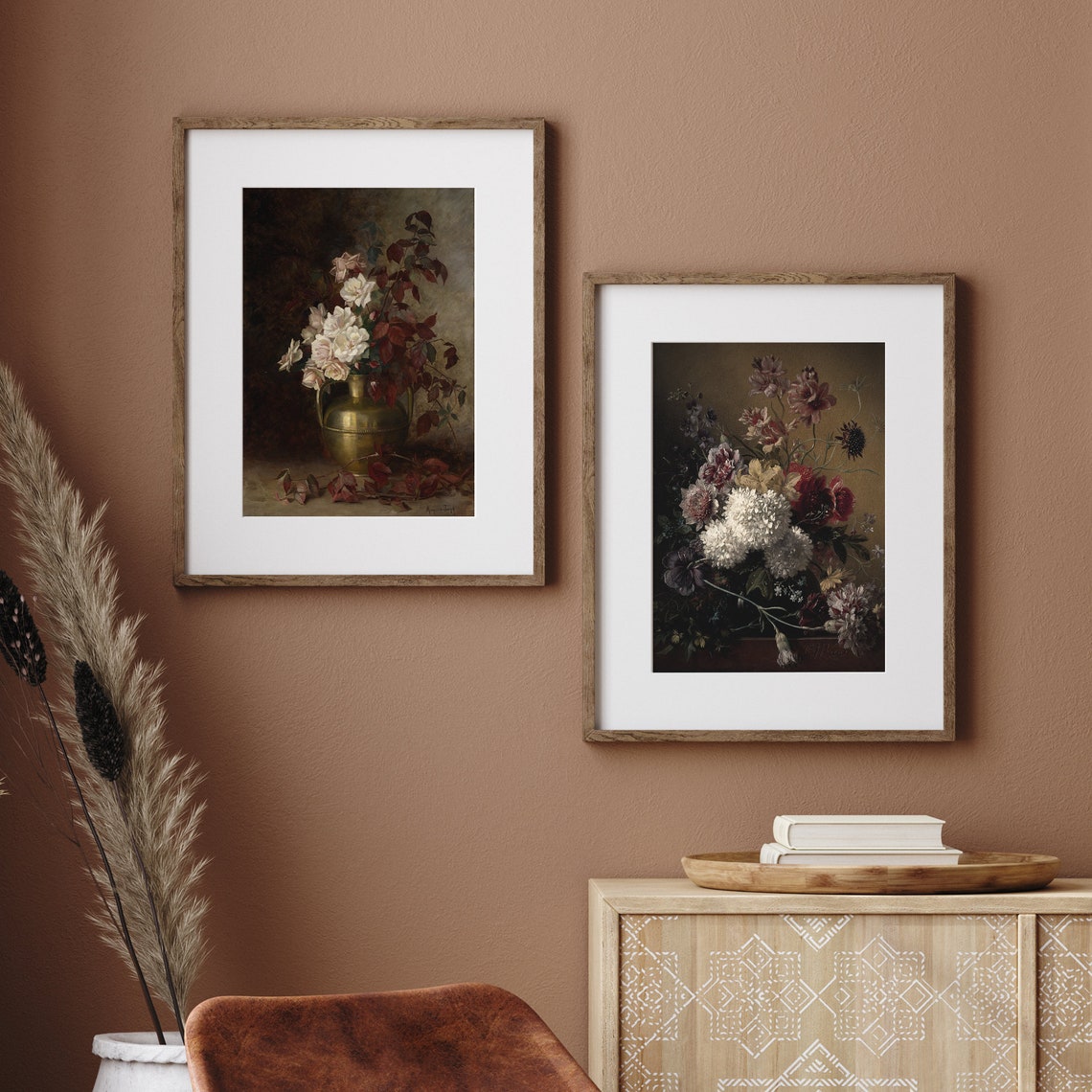 6 Piece Floral Still Life Gallery Wall Botanical Vintage Print - Image 3
