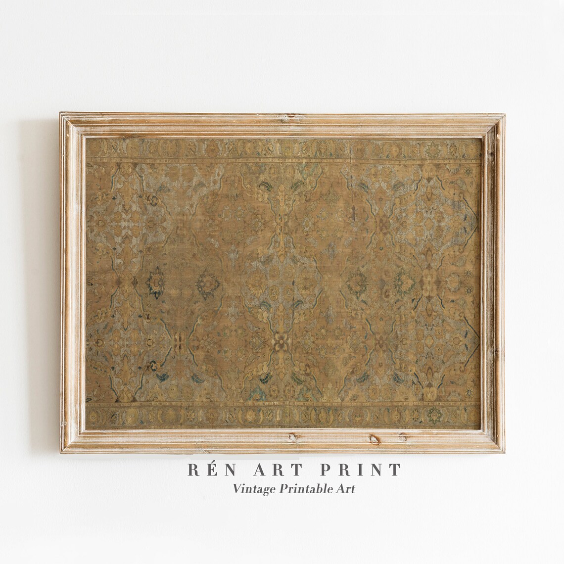 Vintage Textile Rug Pattern Art Print, Farmhouse Decor