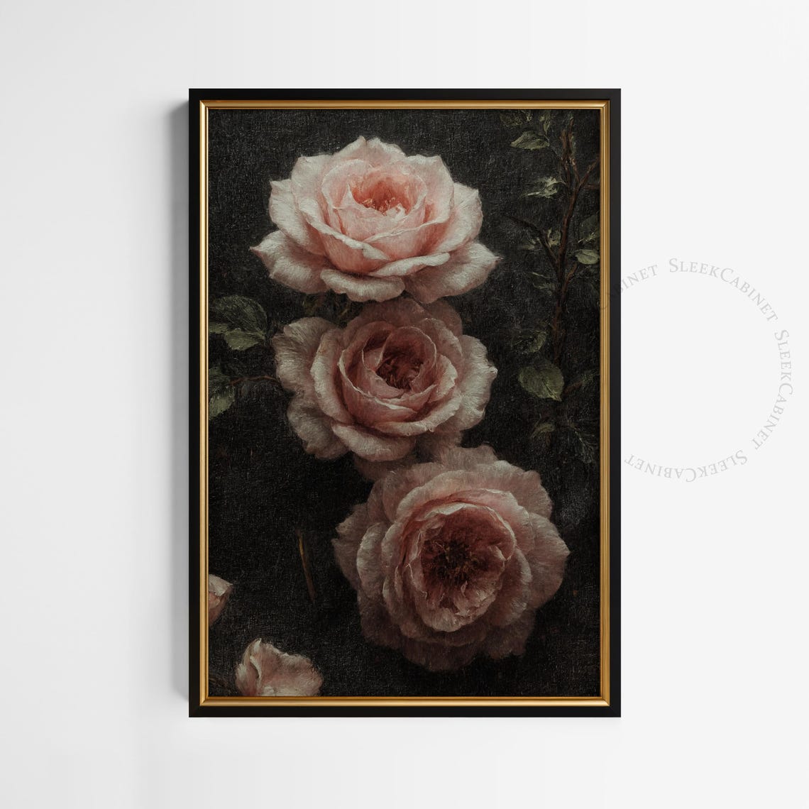 Moody Vintage Flower Print Dark Floral Still Life Oil Painting Dark Academia Wall Art Antique Art Mjbgz2 - Image 2