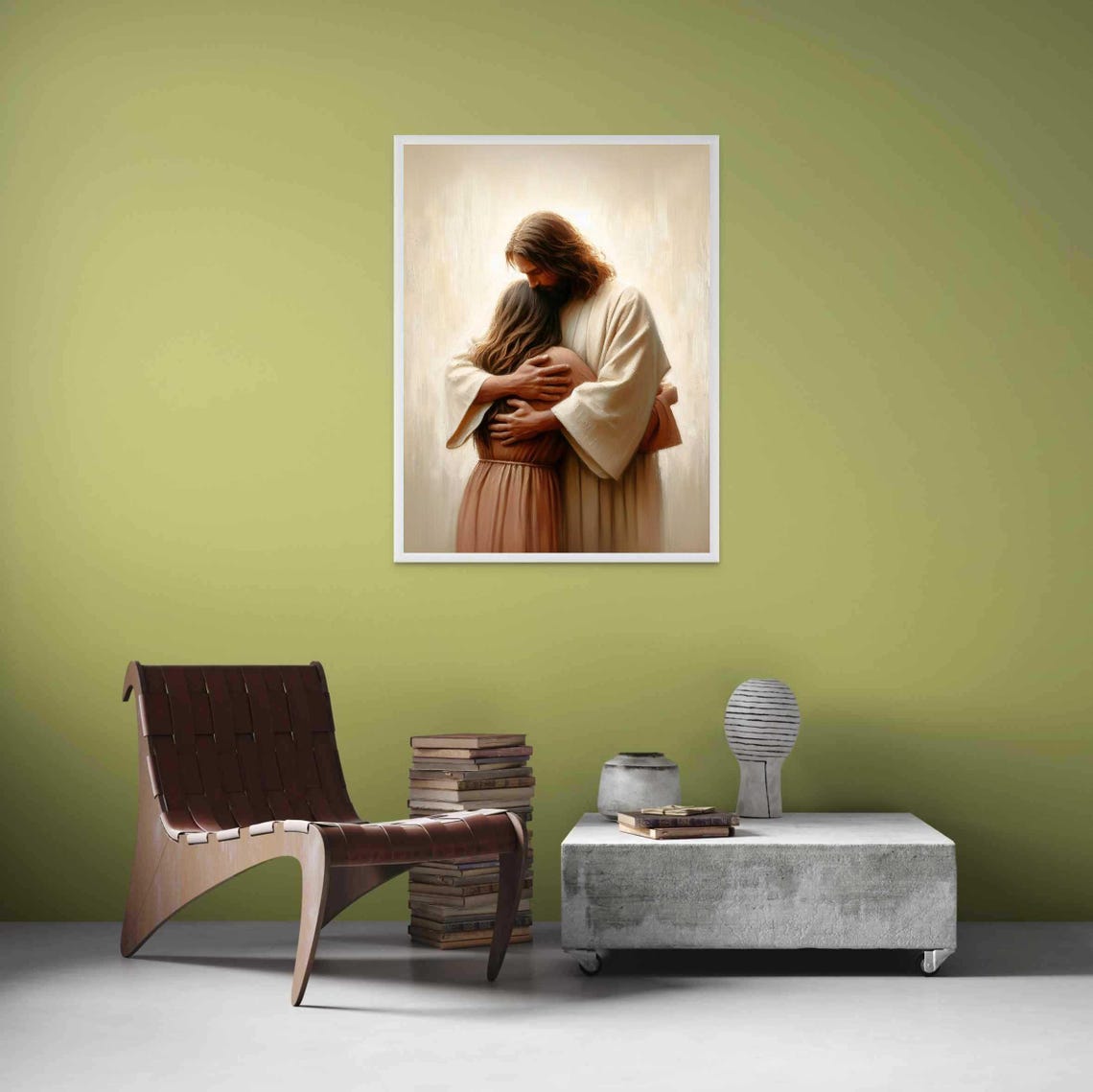 Trust And Love Christian Painting, Jesus And Girl - Image 4