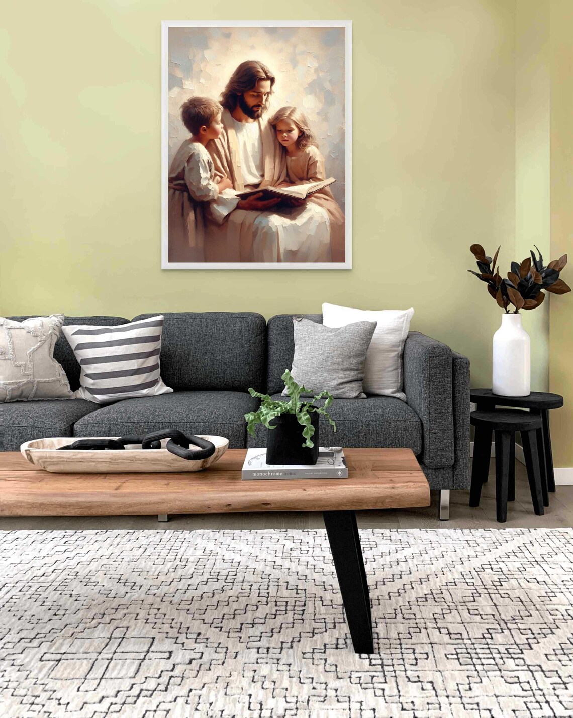 Jesus With Children Christian Painting, Bible Art - Image 2