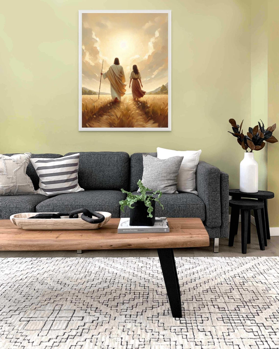 Jesus Walking With Woman, Christian Wall Art Print - Image 2