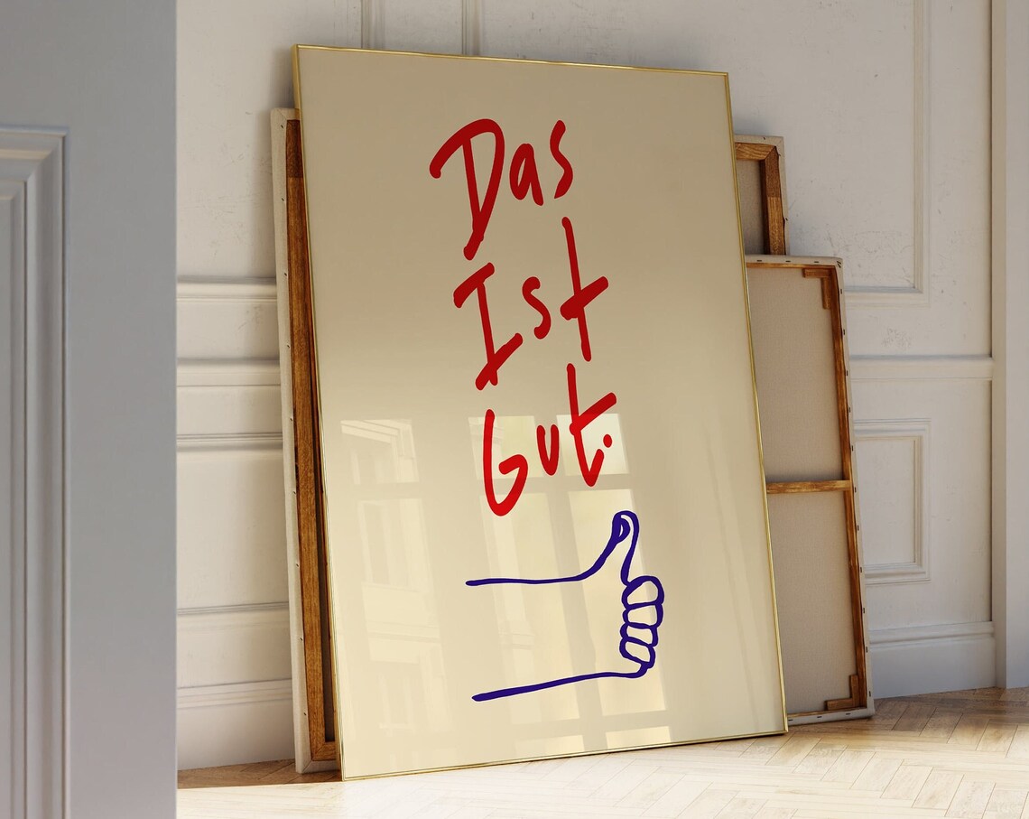 Das Its Gut Mid-Century Typographic Art Print