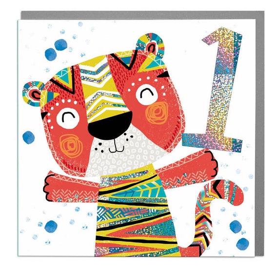 Tiger Age 1 Birthday Card