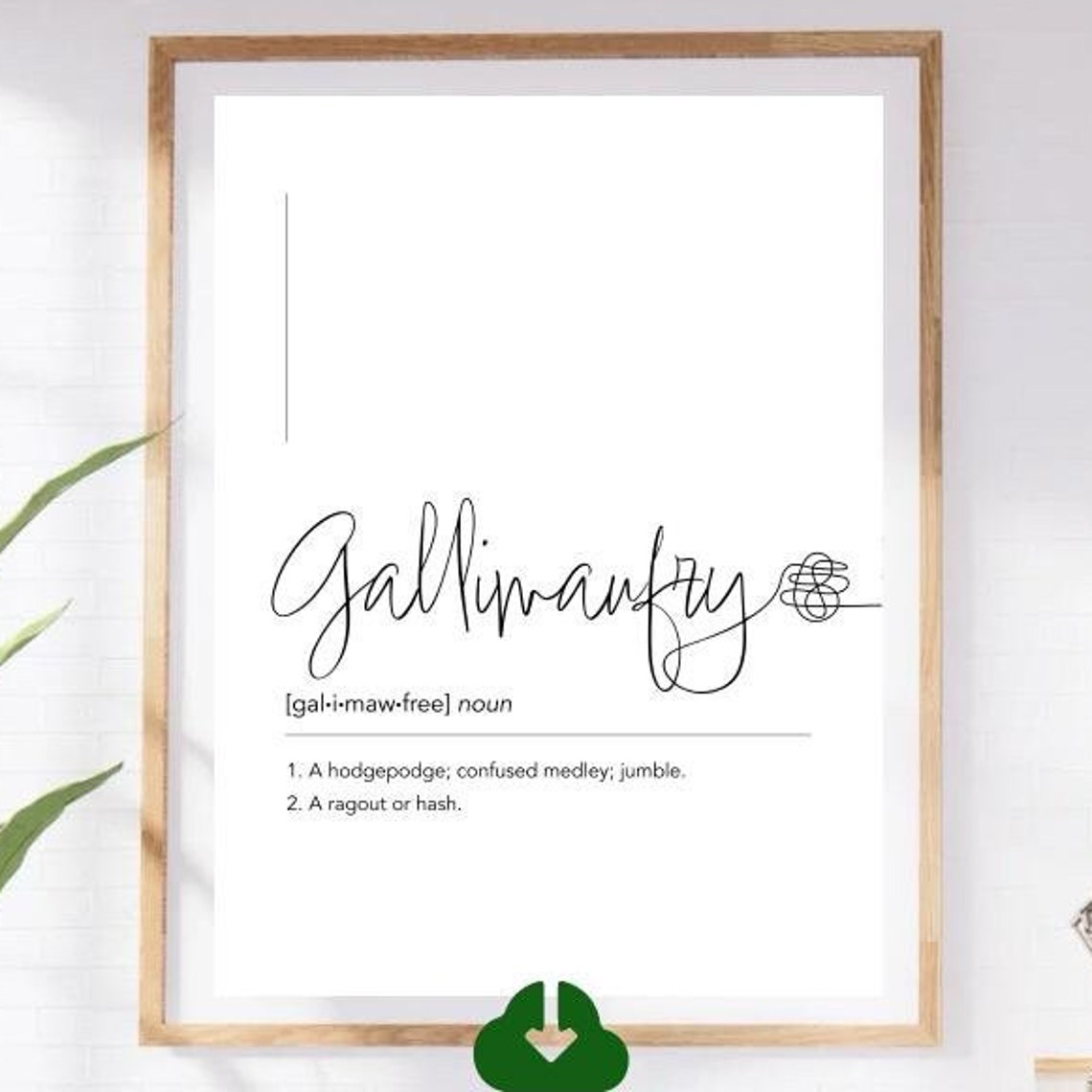 Gallimaufry Script Definition White Hodgepodge Word Jumble Poster