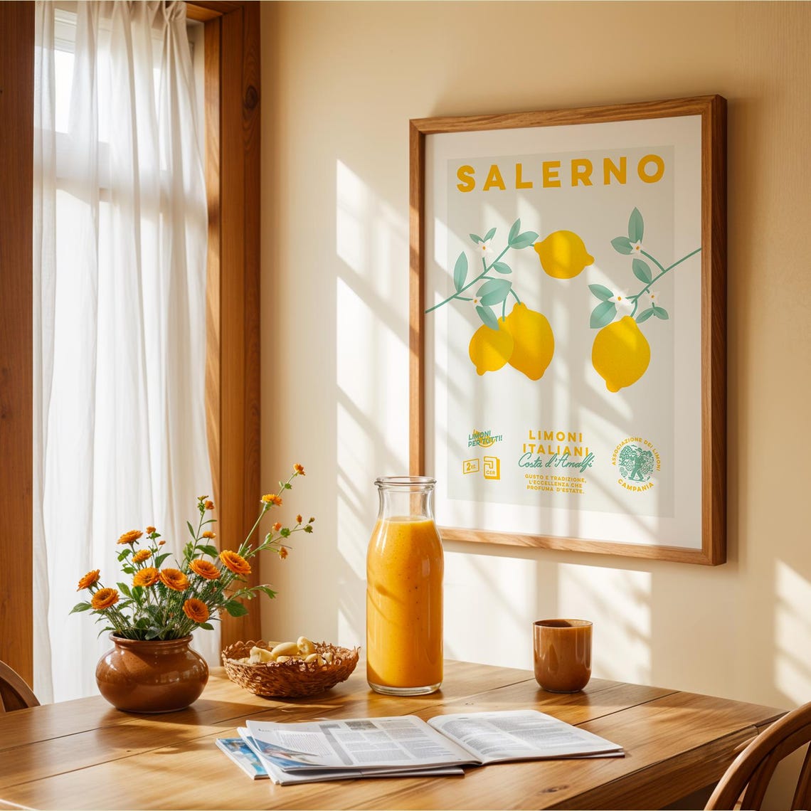 Lemons Salerno, Vintage Mediterranean Kitchen Art Print - Image 5