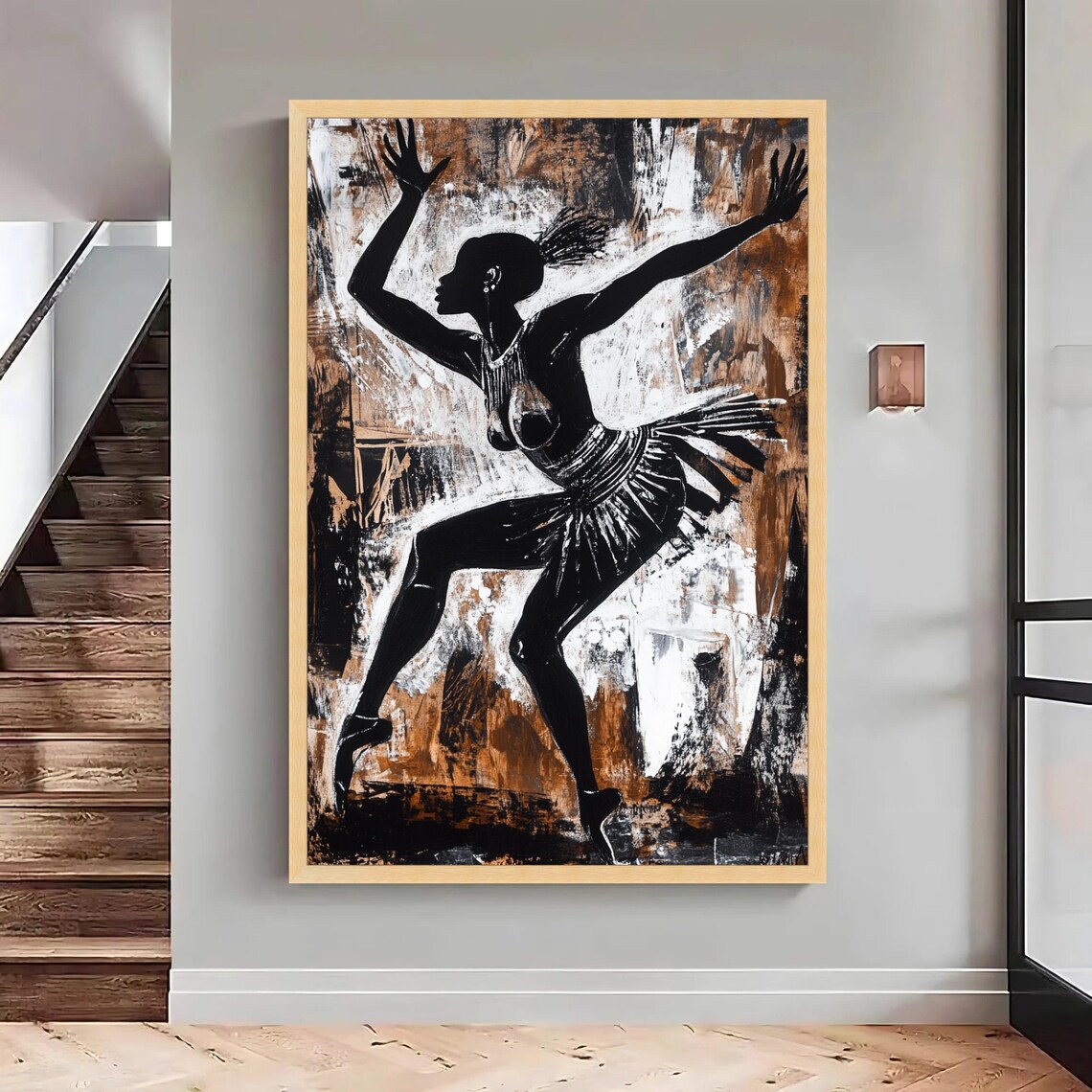 African Dancer Tribal Silhouette Art Print