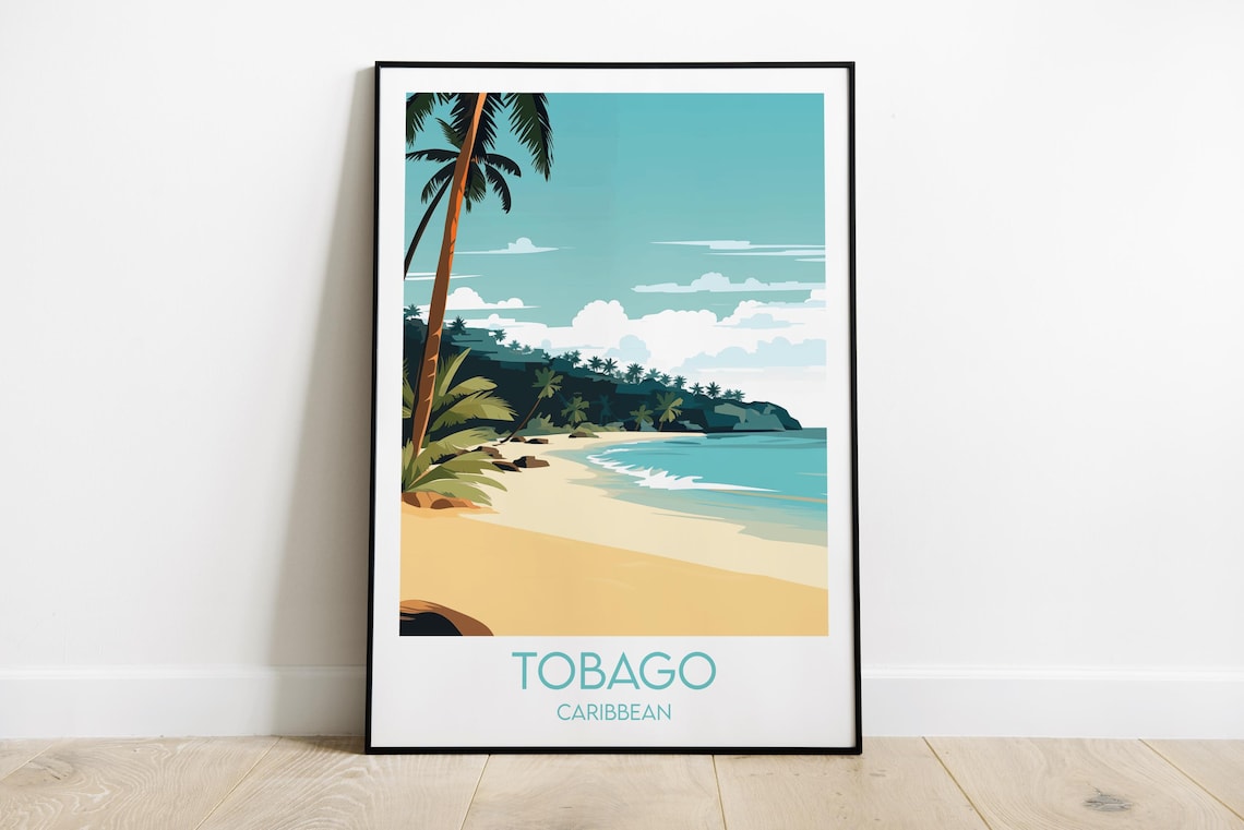 Tobago Travel Print, Caribbean Travel Poster