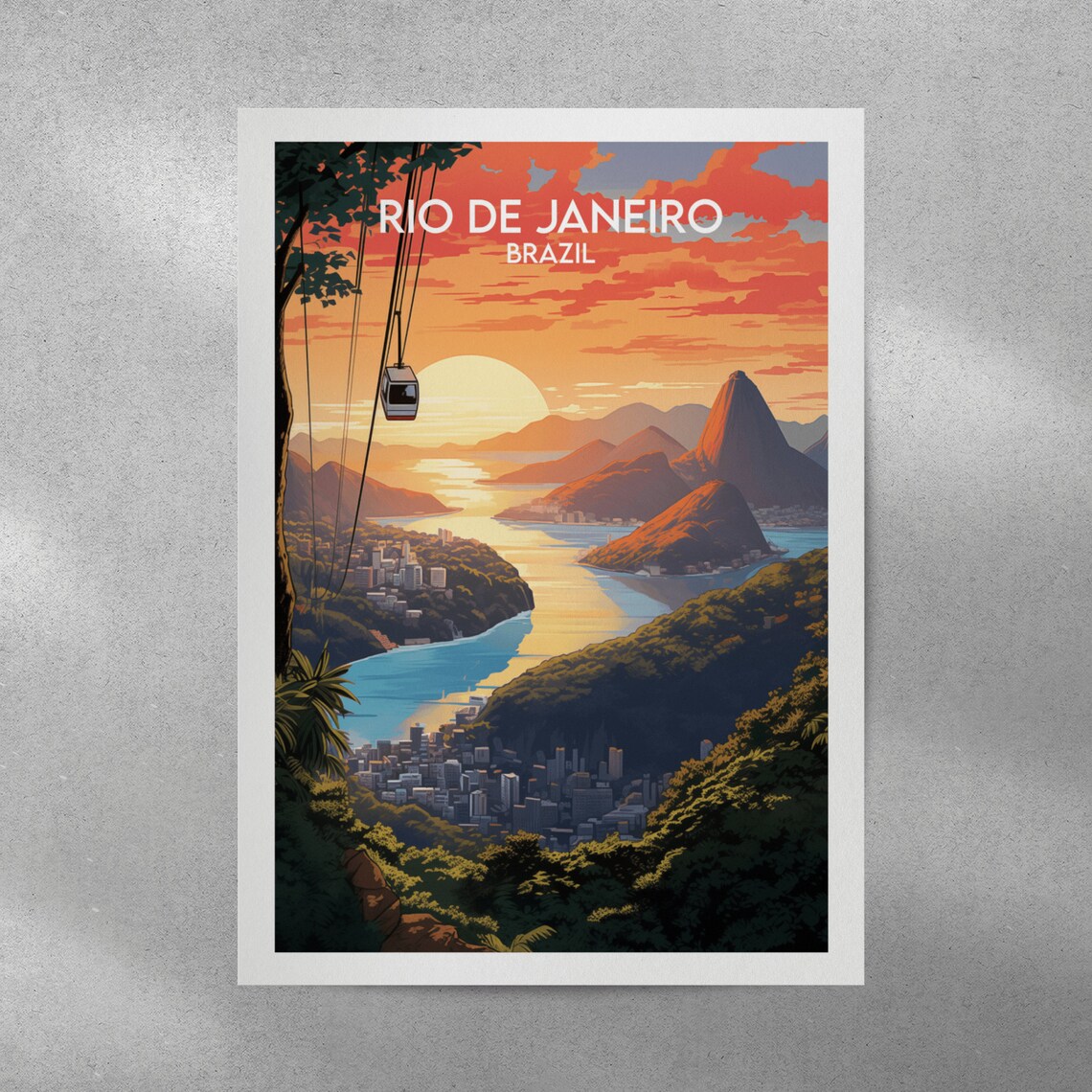 Rio De Janeiro Travel Poster, Brazil Travel Print - Image 3