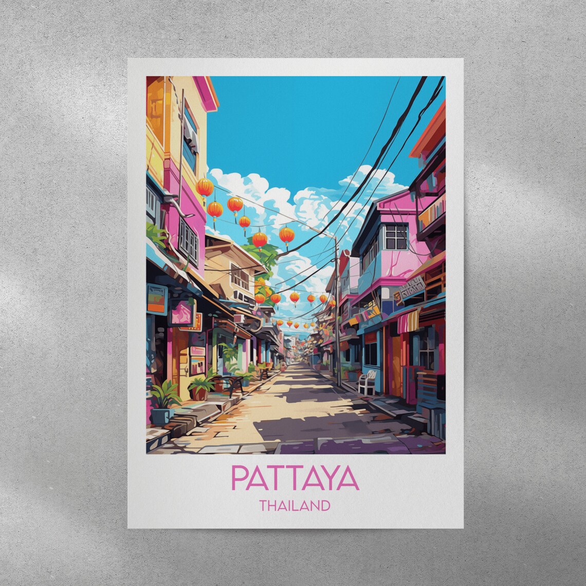 Pattaya Travel Poster, Thailand Custom Personalised - Image 5