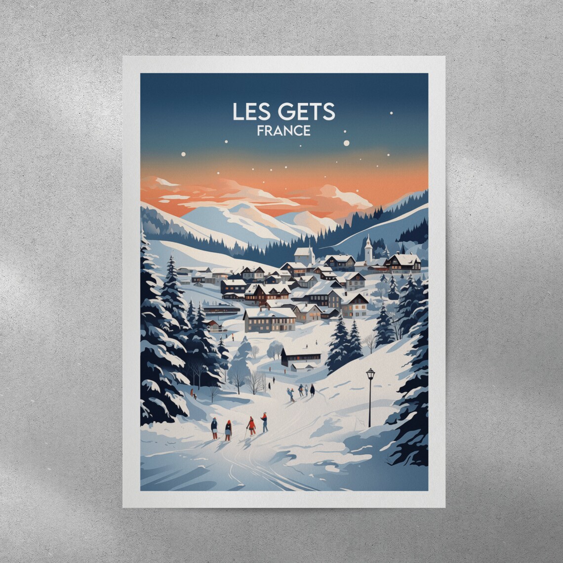 Les Gets Ski Travel Print France Gift Poster - Image 4