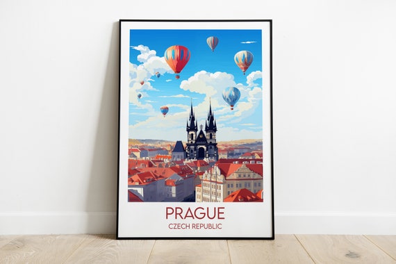 Prague Travel Poster, Custom Personalized Gift
