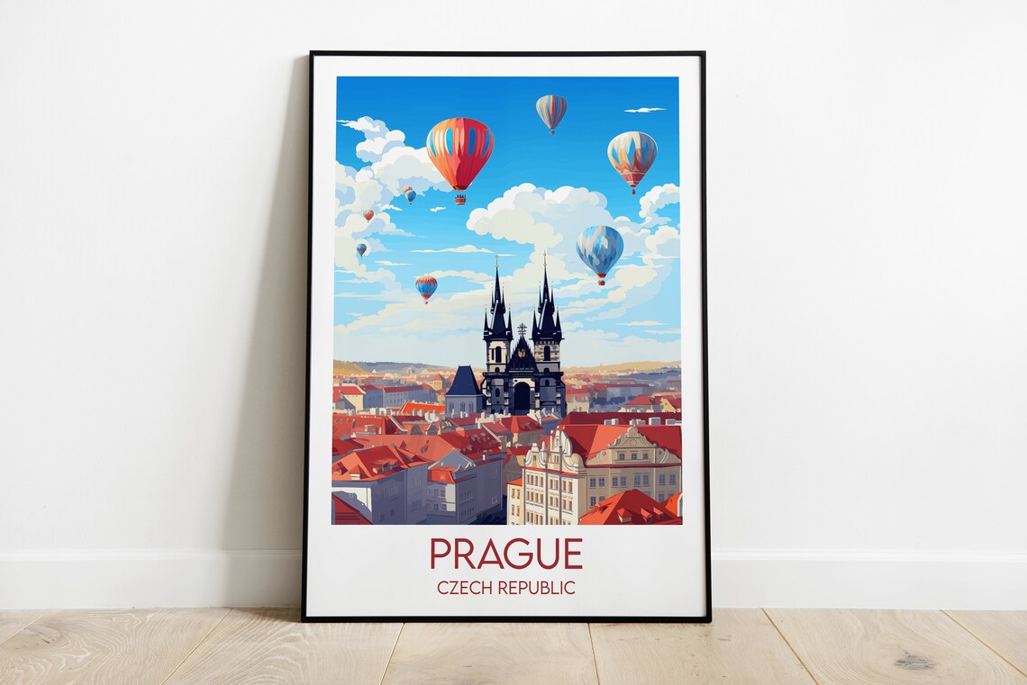 Prague Travel Poster, Custom Personalized Gift