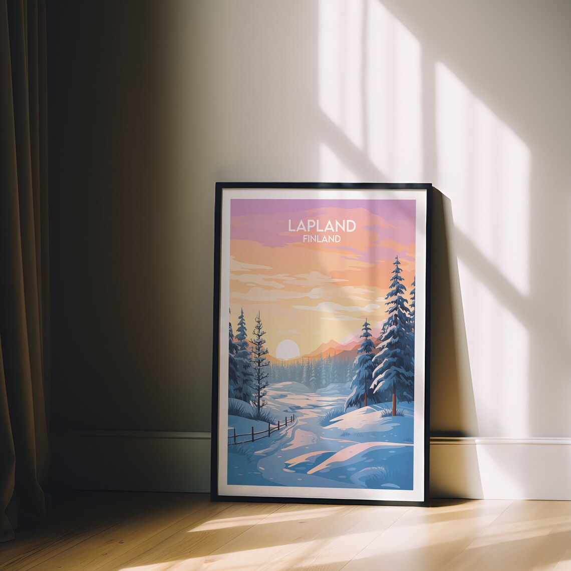 Lapland Travel Poster, Finland Custom Personalised - Image 2
