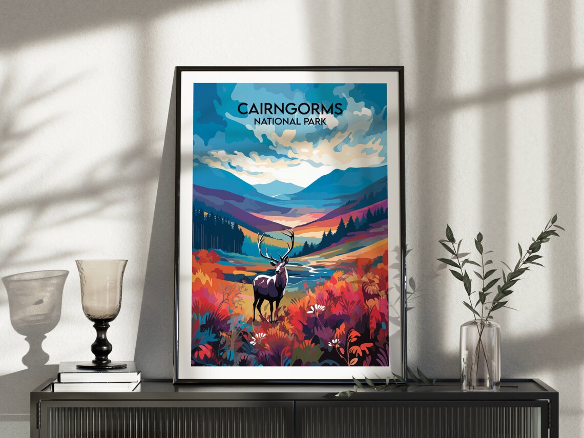 Cairngorms National Park Travel Print, Scotland Map - Image 3