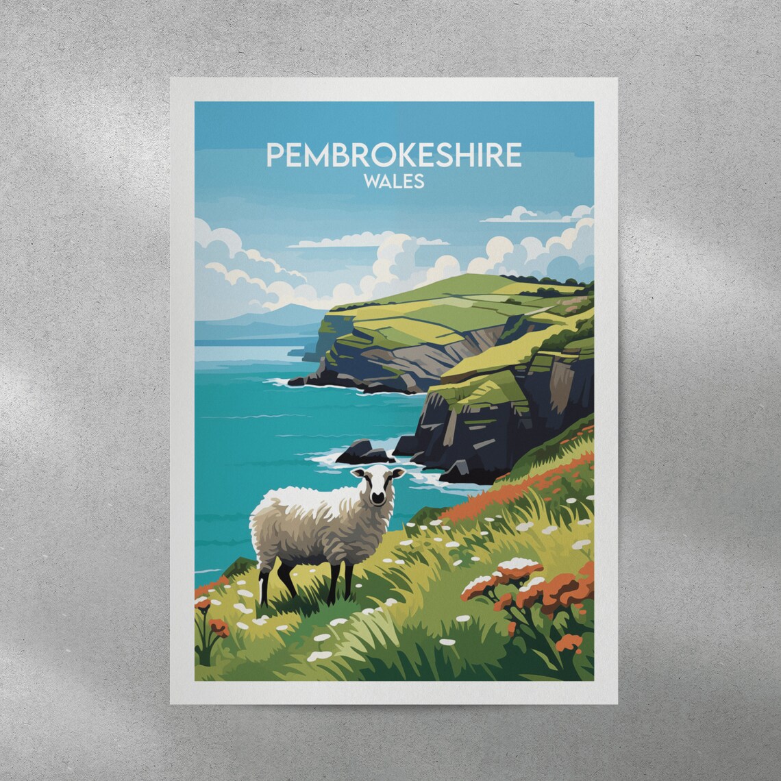 Pembrokeshire National Park Travel Poster, Wales - Image 2