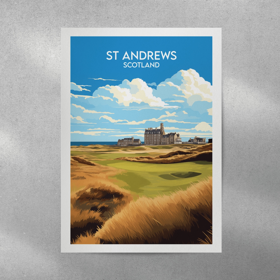 St Andrews Scotland Historic Golf Links Course Travel Poster - Image 4