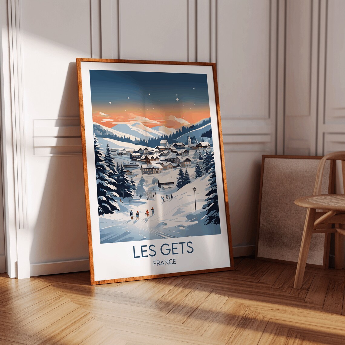 Les Gets Ski Travel Poster, France Custom Personalised - Image 3