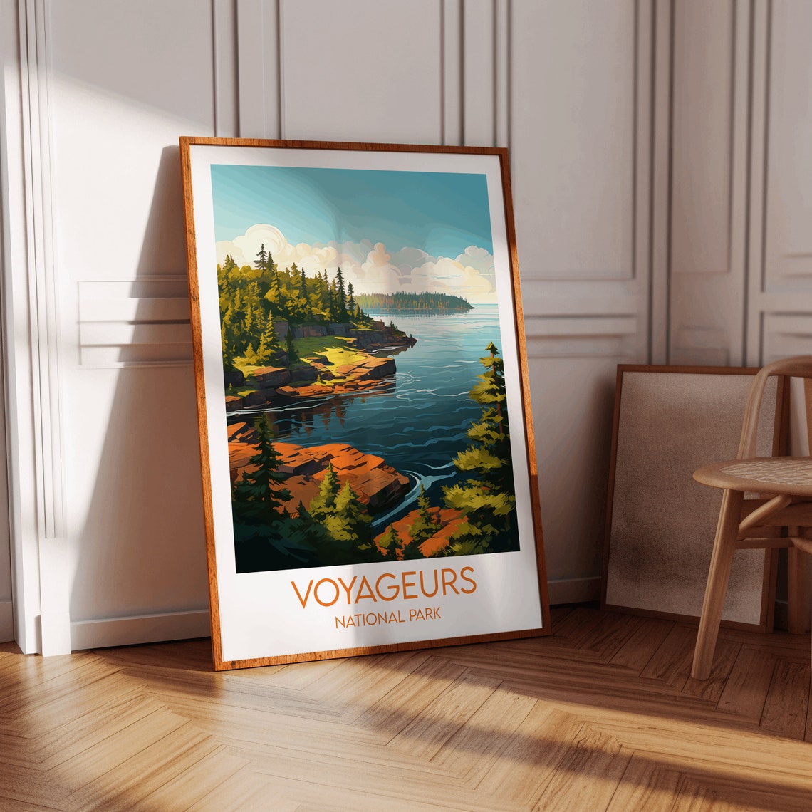 Voyageurs National Park Sunset Pine Shoreline Lake View Poster - Image 3
