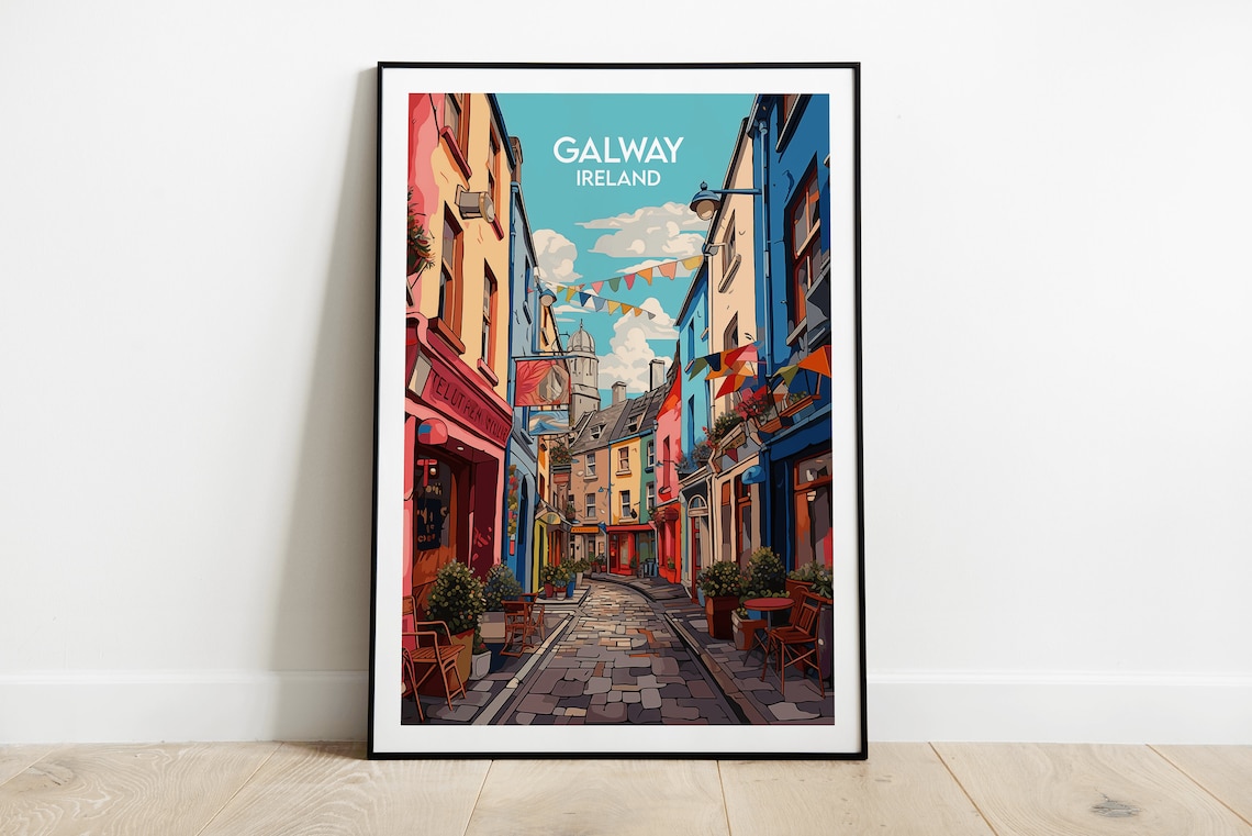 Galway Travel Poster, Ireland Custom Personalised