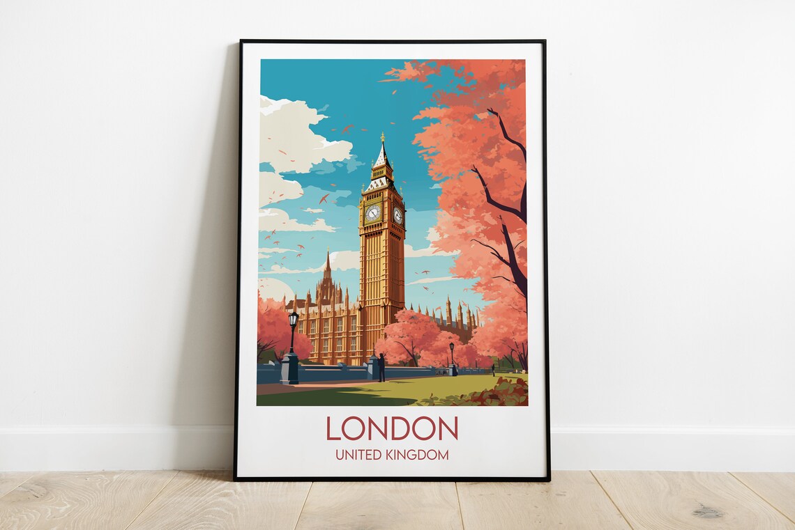 London United Kingdom Big Ben Golden Hour City Landmark Poster