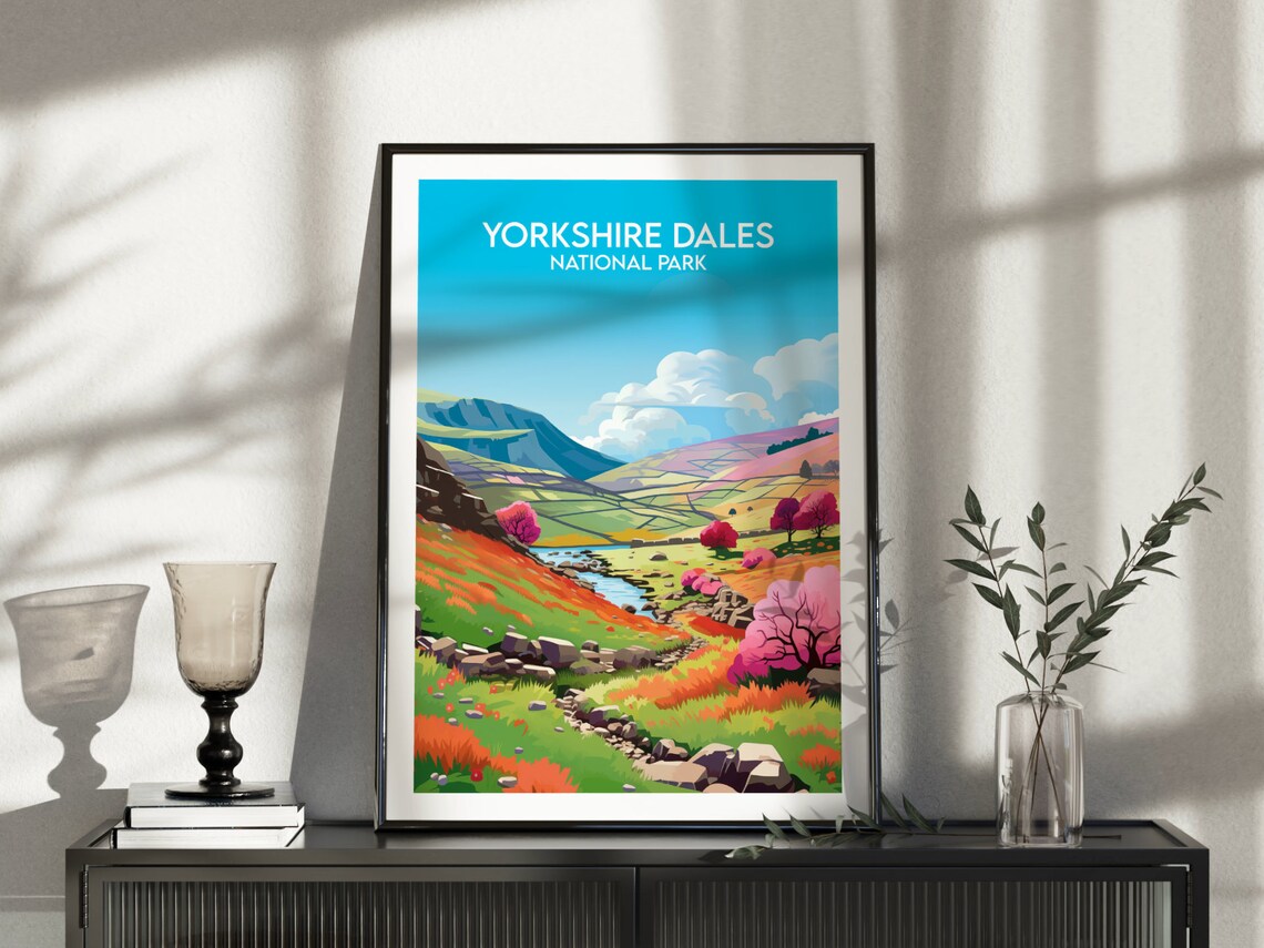Yorkshire Dales National Park River Stream Valley Blossom Travel Poster - Image 5