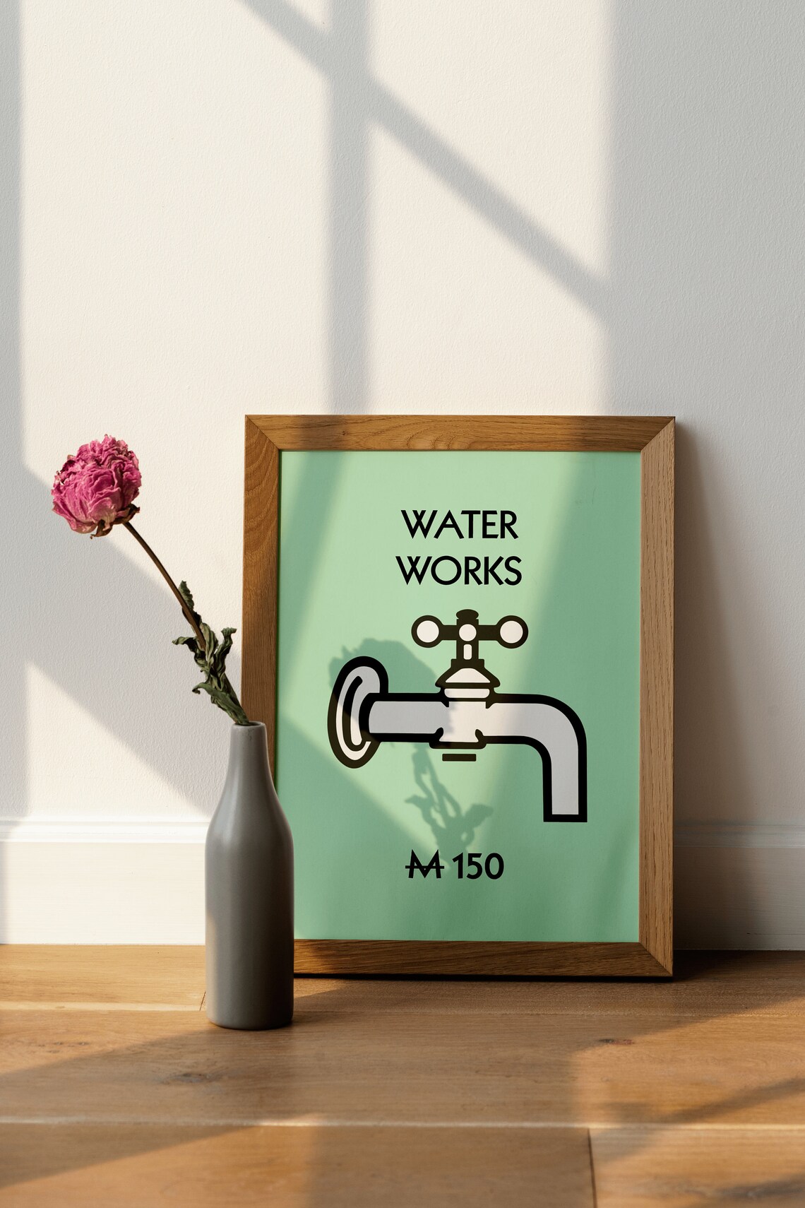 Water Works Monopoly Inspired Faucet Bathroom Funny Novelty Wall Art - Image 4