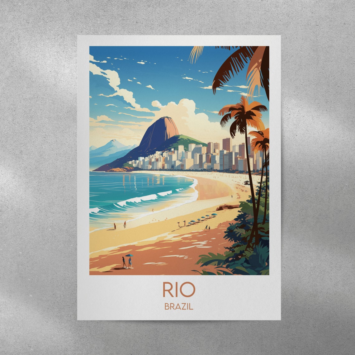 Rio De Janeiro Travel Print Brazil Poster Custom Personalised Wedding Birthday Gift - Image 3