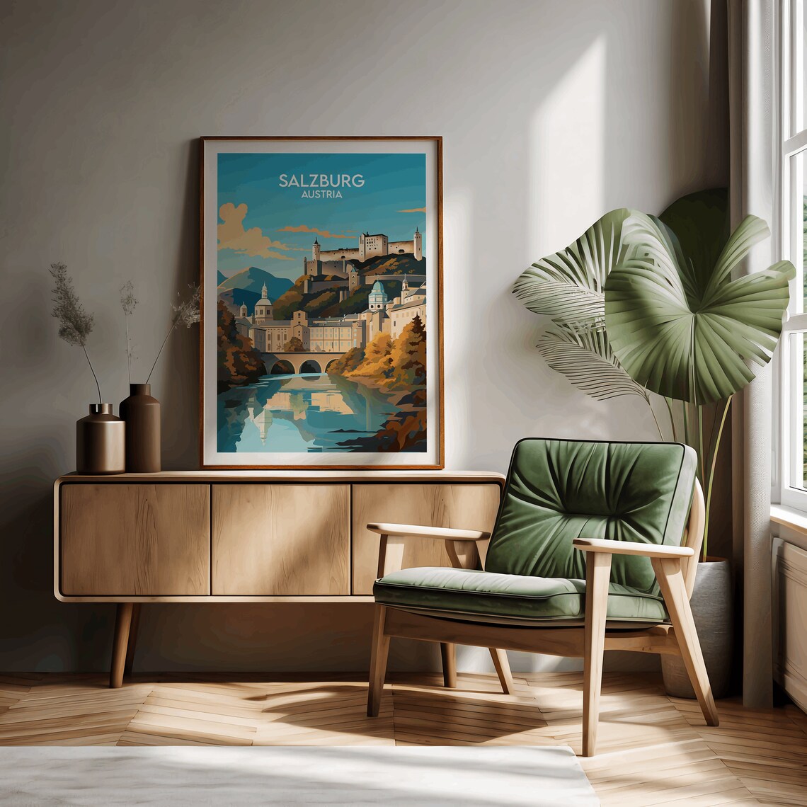 Salzburg Travel Poster, Custom Personalised Gift - Image 2