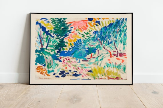 Matisse Landscape At Collioure Bordered Exhibition Print Poster A3 A4 A5 Quality Classic Vintage Flowers Home Decor Wall Art Deco