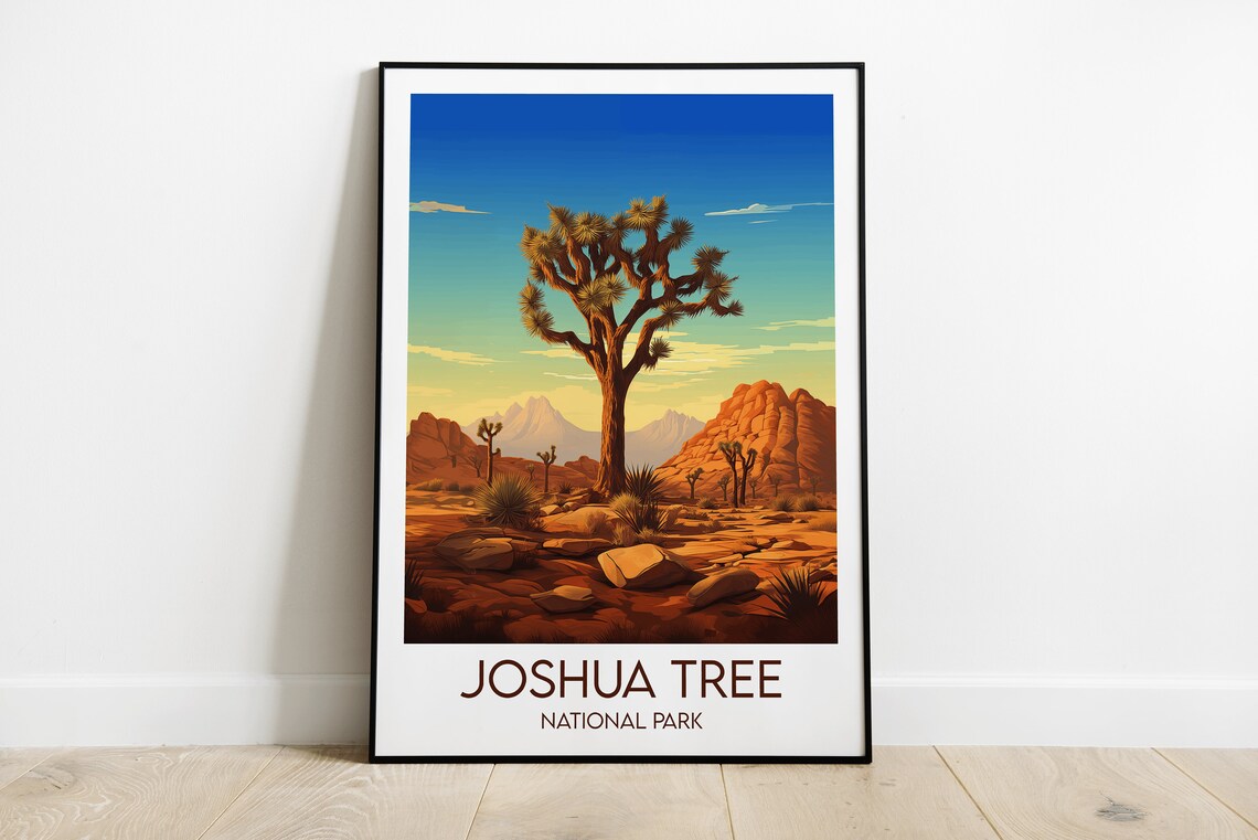 Joshua Tree National Park Travel Poster, Custom Personalised