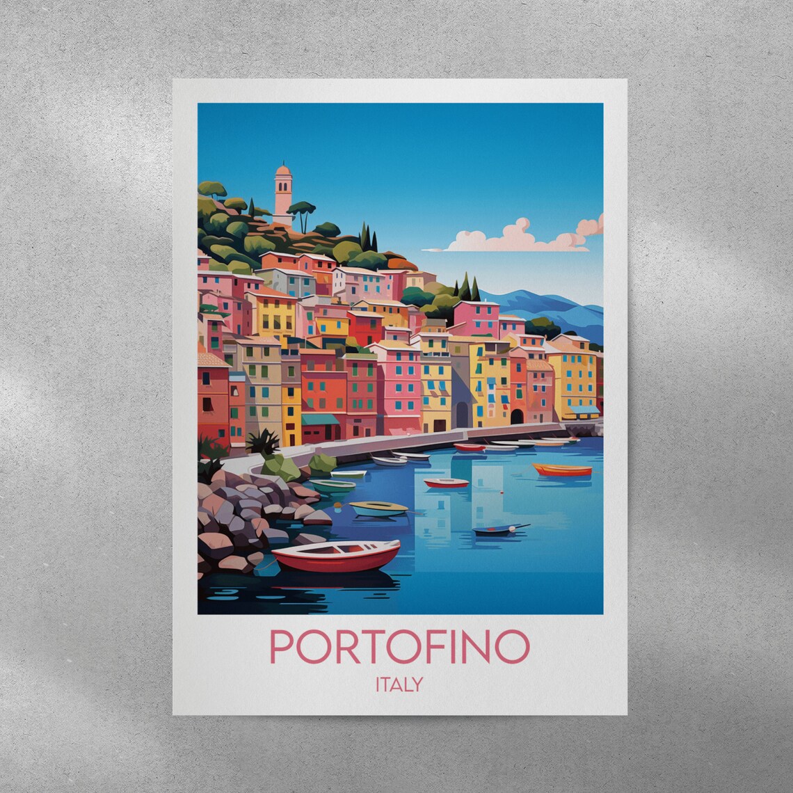 Portofino Travel Poster, Italy Custom Personalised - Image 2
