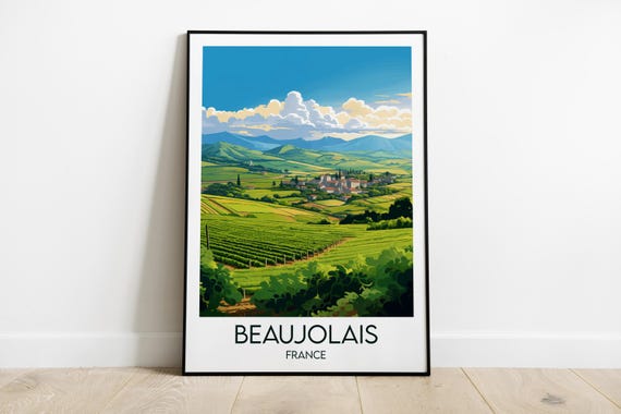 Beaujolais Vineyards France Travel Poster