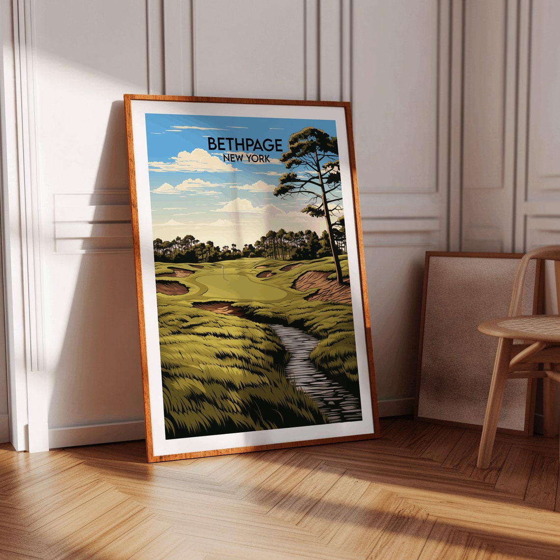 Bethpage New York Golf Course Travel Poster Fairway Landscape Art - Image 3