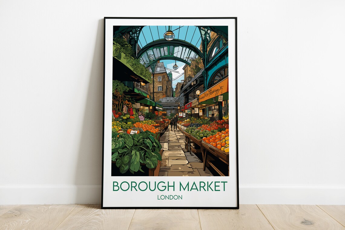 Borough Market Travel Poster, London Custom Personalised