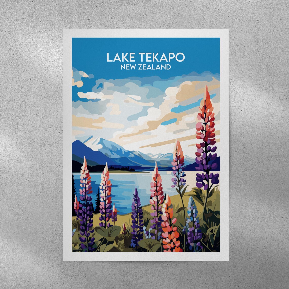 Lake Tekapo Travel Poster, New Zealand Custom Gift - Image 4