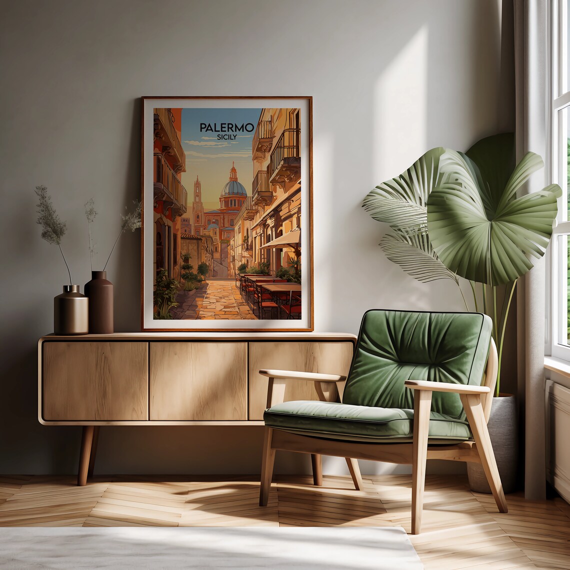 Palermo Travel Poster, Sicily Italy Custom Print - Image 2