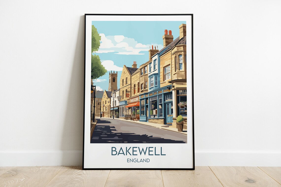 Bakewell Travel Print, England UK Poster