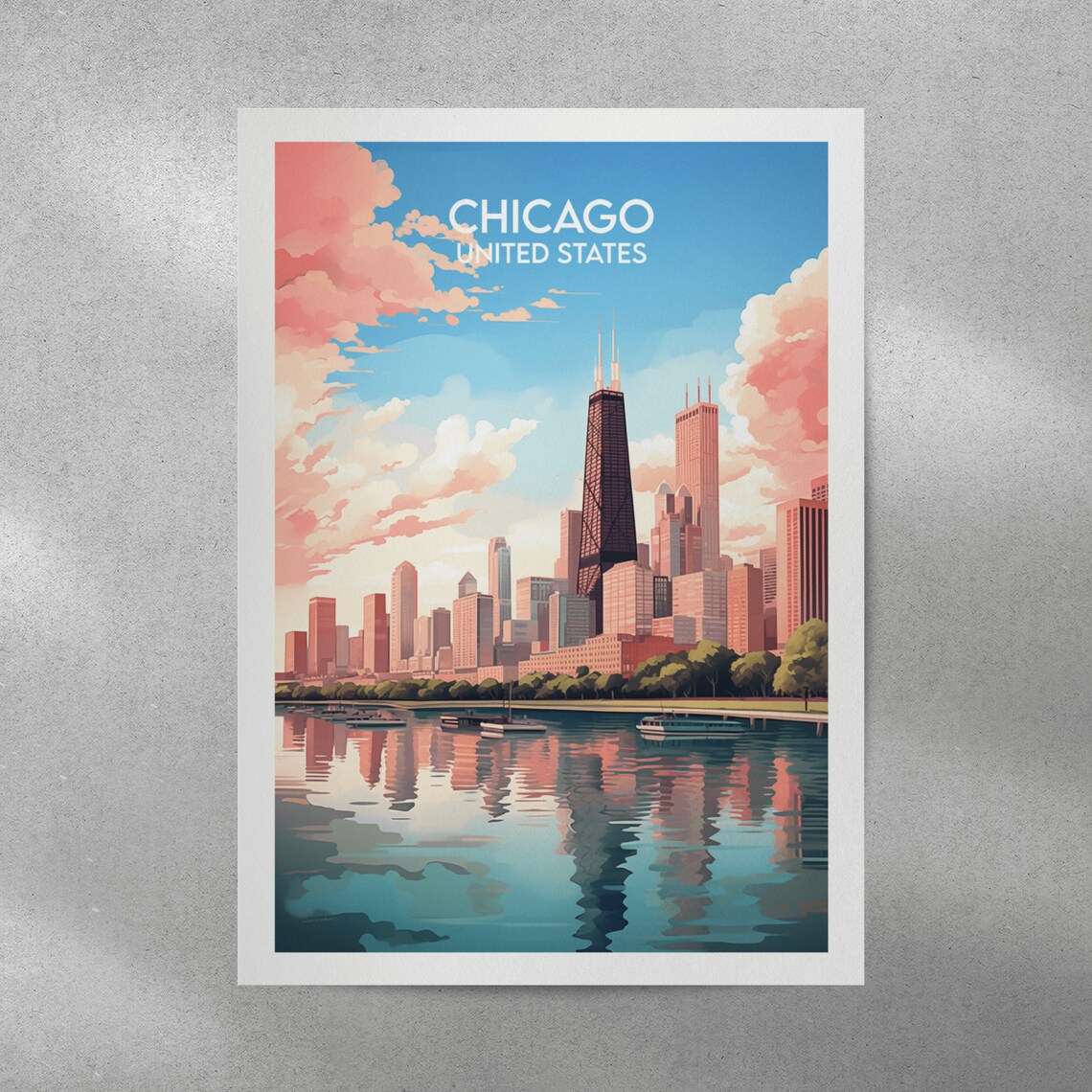 Chicago Travel Poster, United States USA Print - Image 3