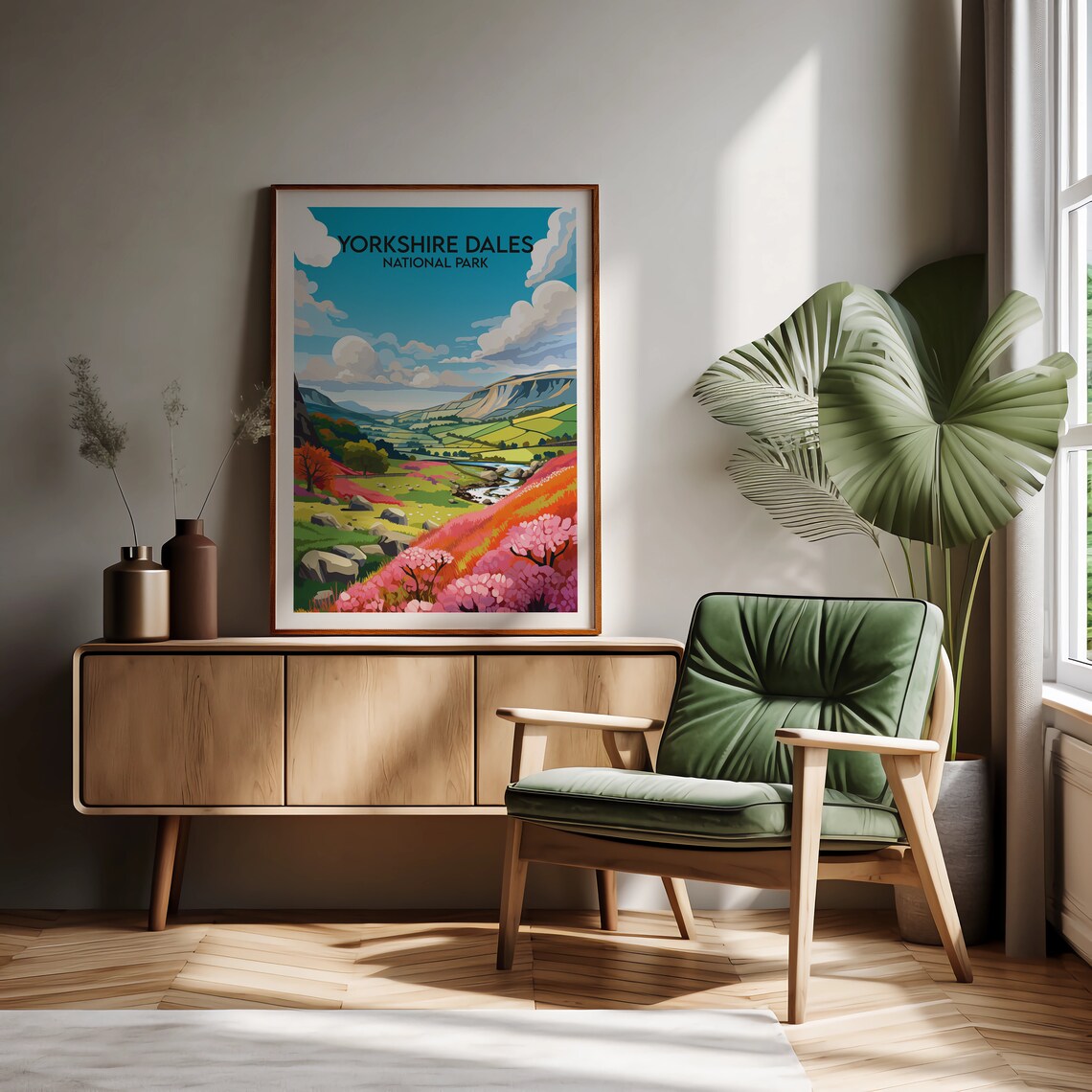 Yorkshire Dales National Park Green Valley Wildflower Travel Poster - Image 2