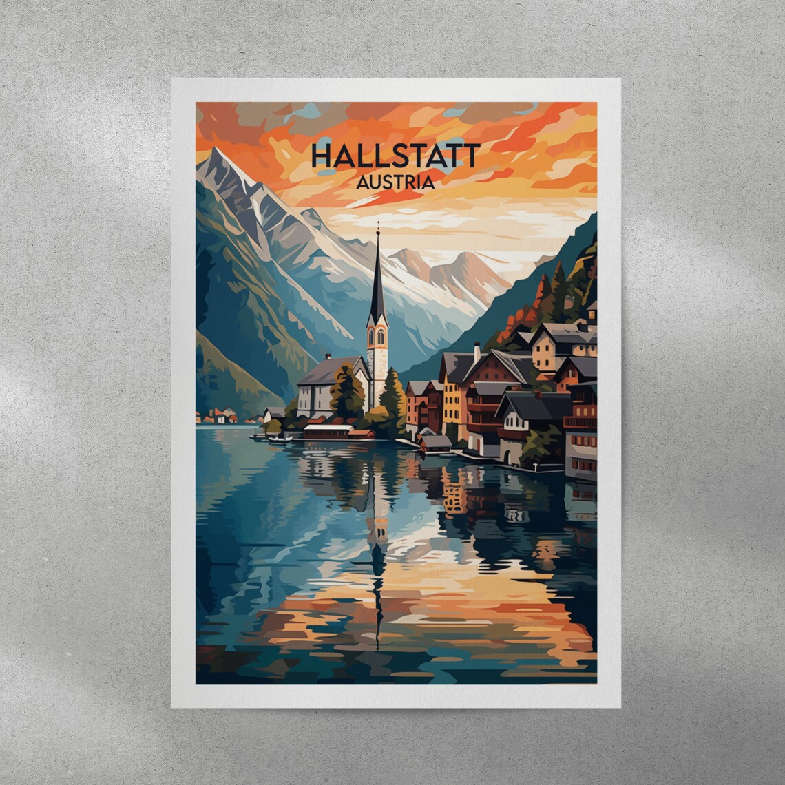 Hallstatt Travel Poster, Austria Custom Personalised - Image 5