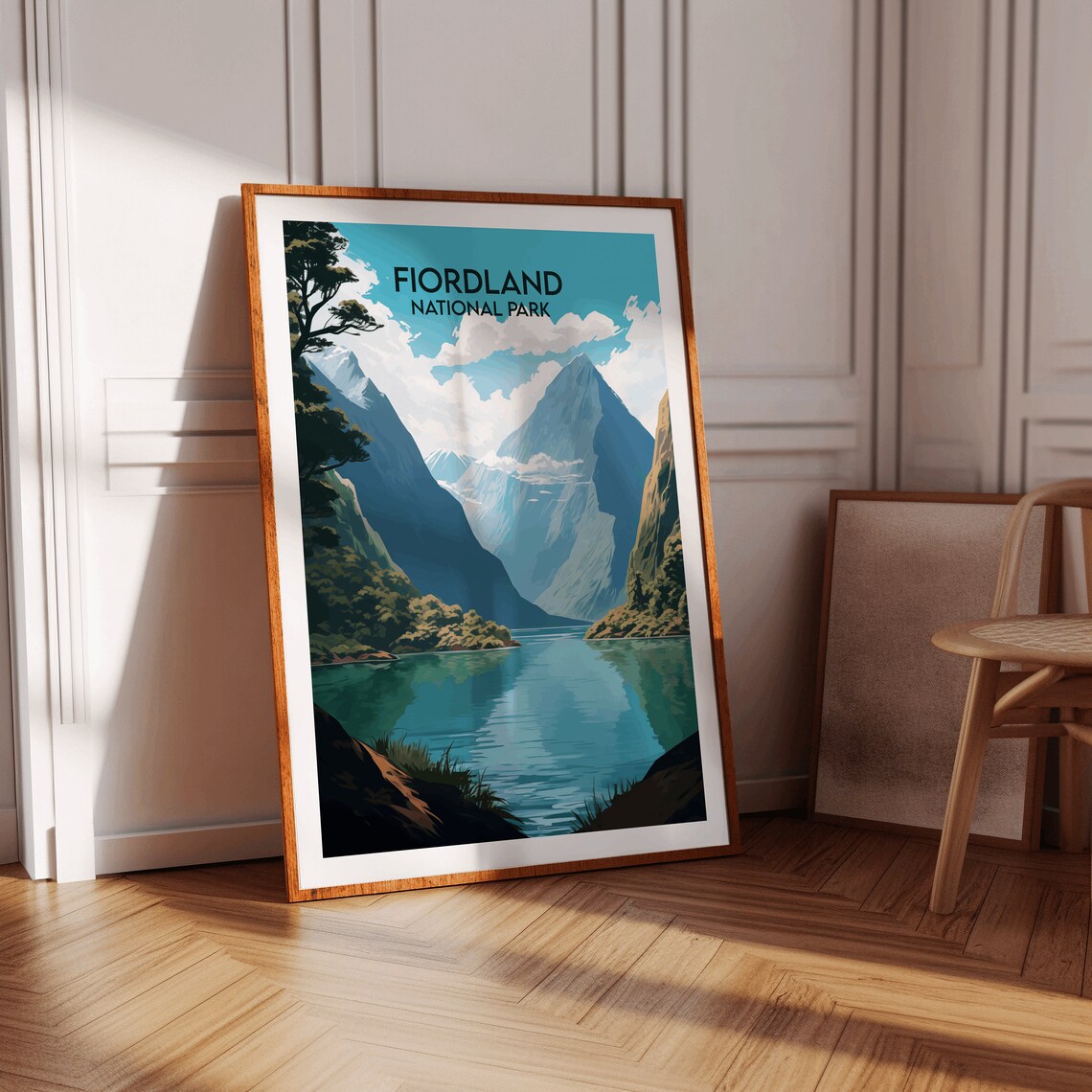 Fiordland National Park Fjord Mountains Lake Reflection Poster - Image 2