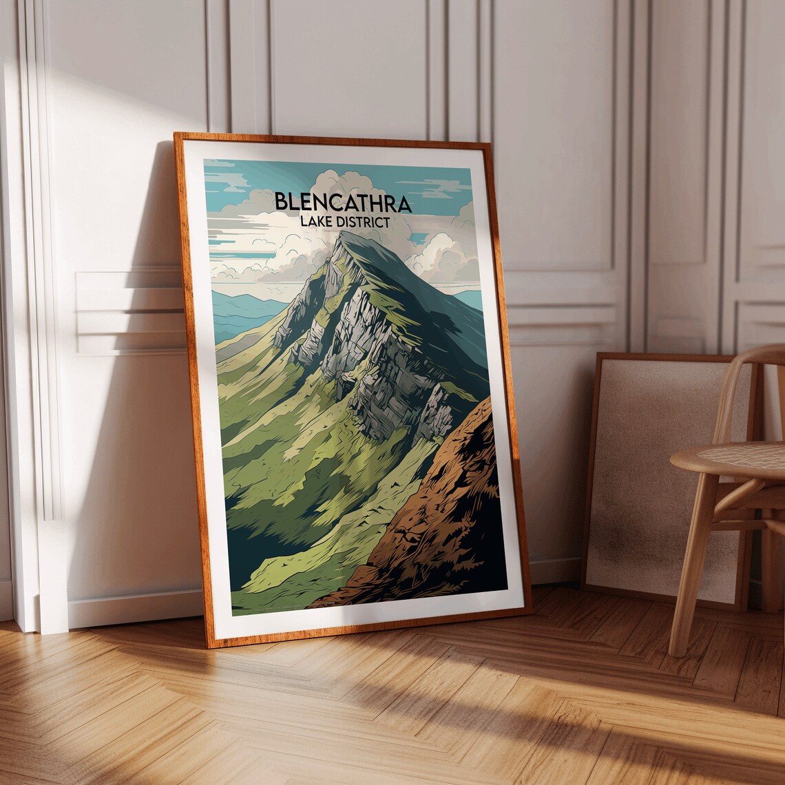 Blencathra Lake District England Vintage Mountain Peak Travel Poster - Image 3