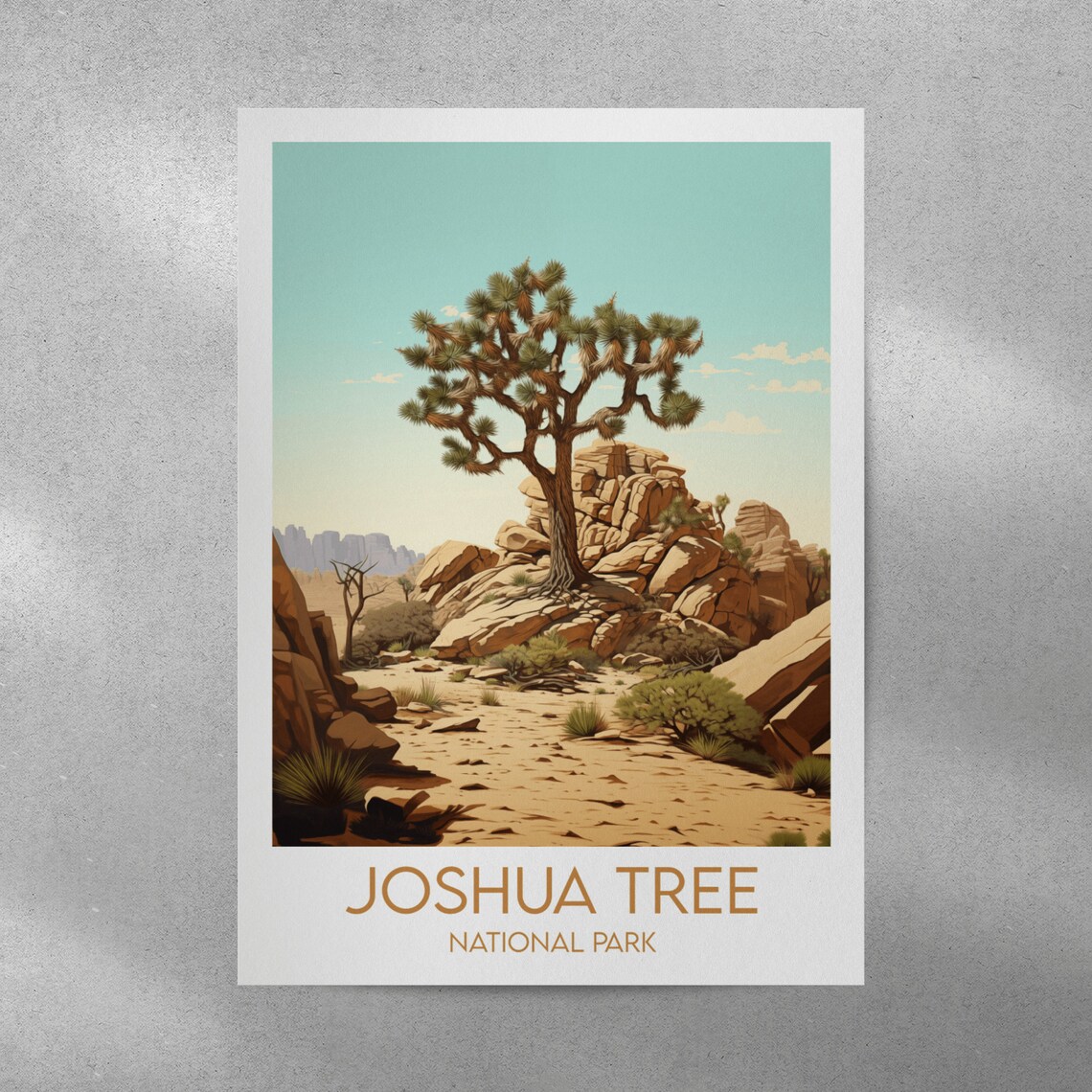 Joshua Tree National Park Classic Desert Scene Minimalist Travel Poster - Image 3
