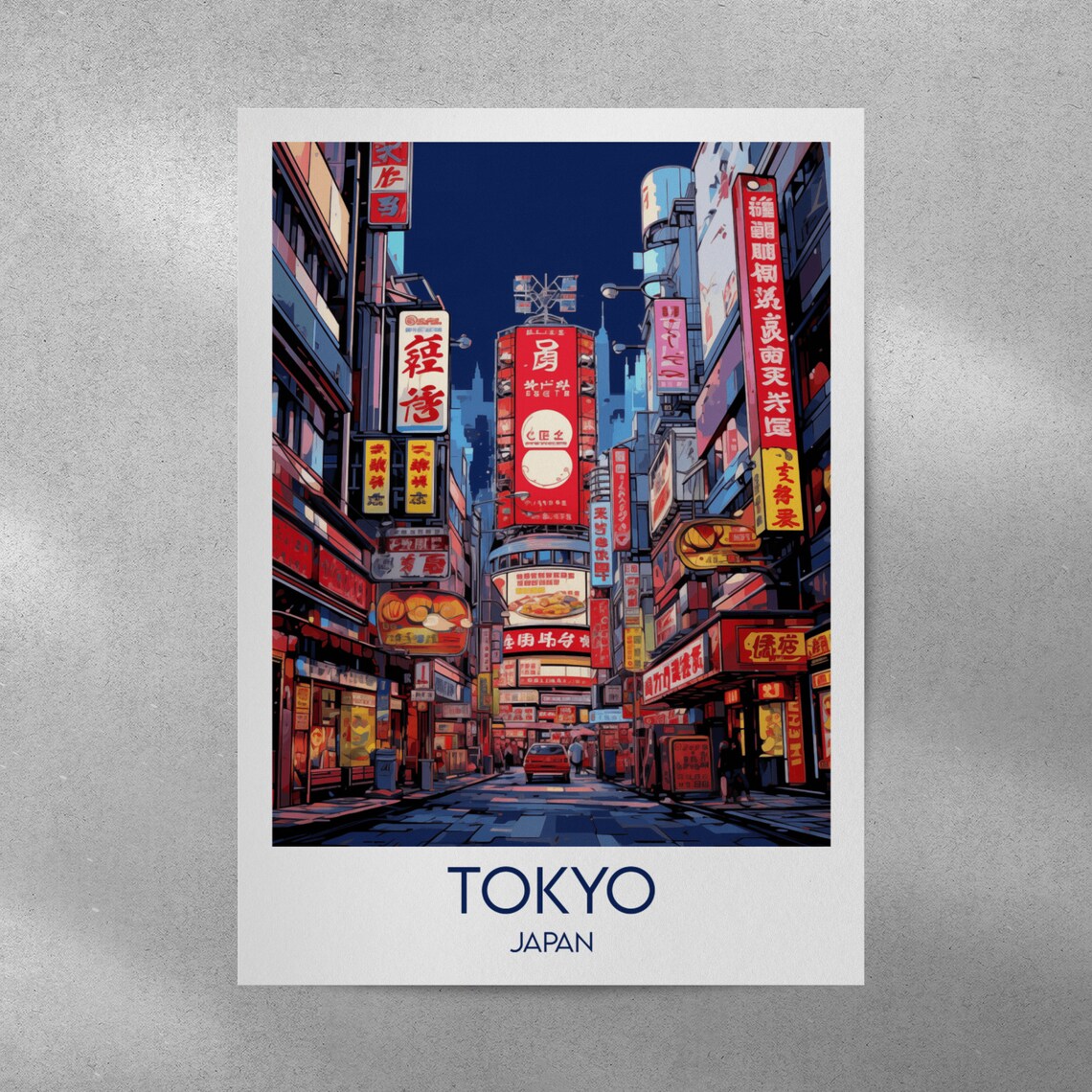 Tokyo Japan Neon Night Street Signs Cityscape Art Travel Poster - Image 5