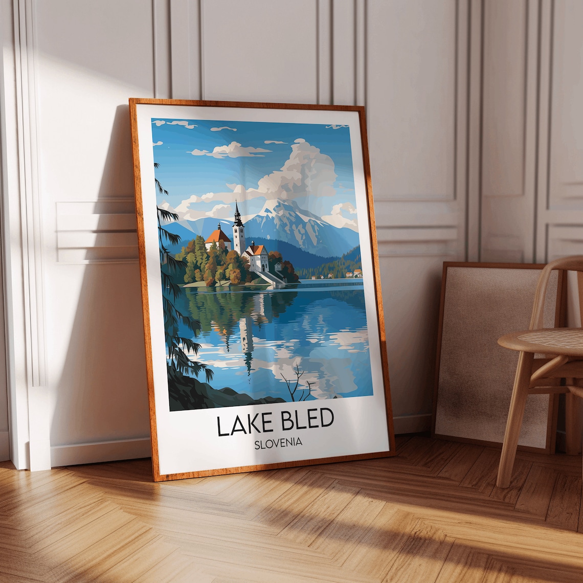 Lake Bled Travel Poster, Slovenia Custom Personalised - Image 3