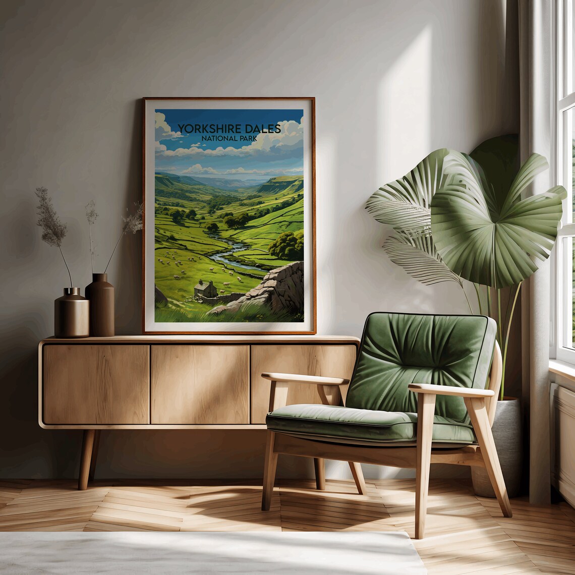 Yorkshire Dales National Park Green Valley Vintage Travel Poster - Image 3