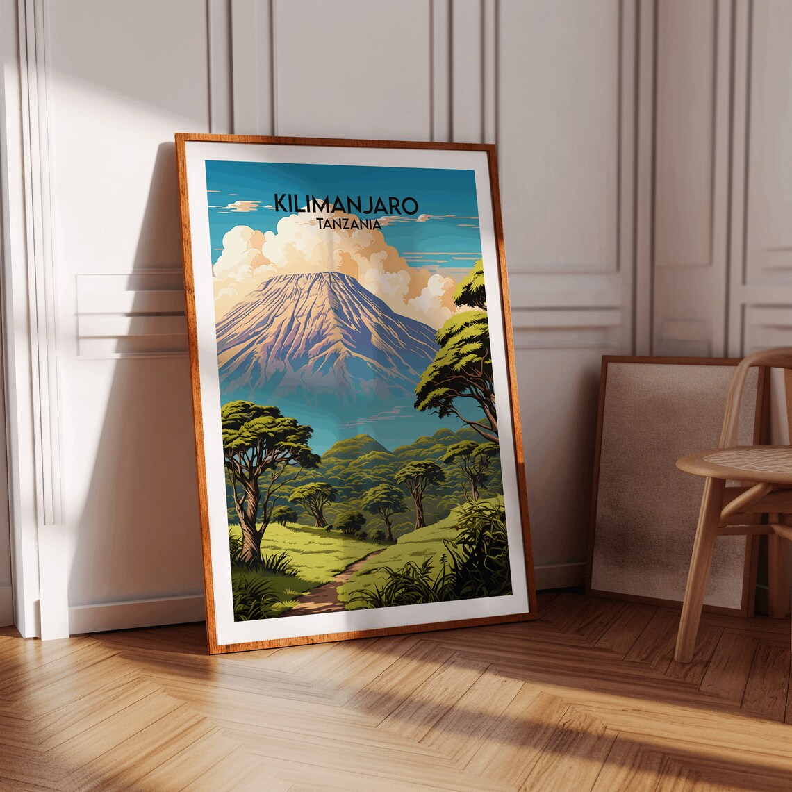Kilimanjaro Tanzania Snowy Peak Acacia Savanna Safari Art Poster - Image 2