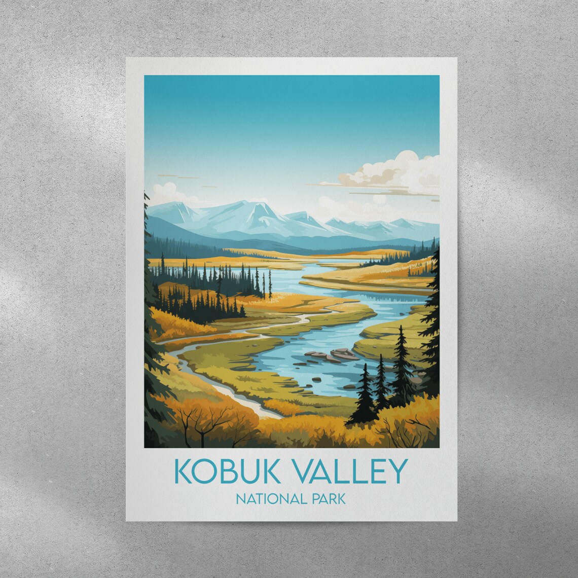 Kobuk Valley National Park Tundra River Autumn Landscape Poster - Image 2