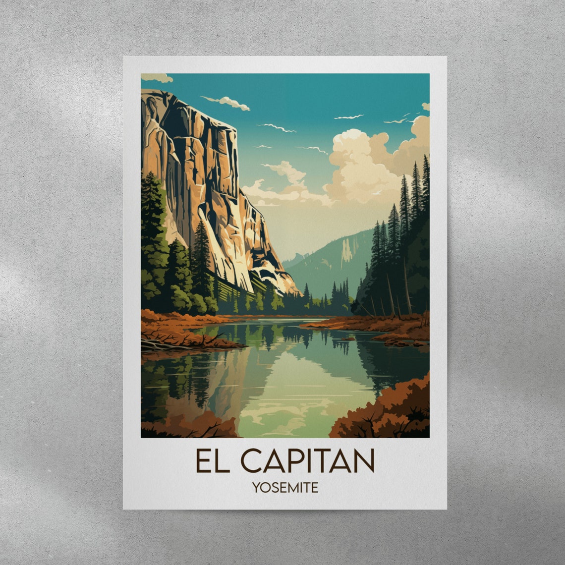 El Capitan Yosemite National Park Granite Monolith Vintage Poster - Image 3